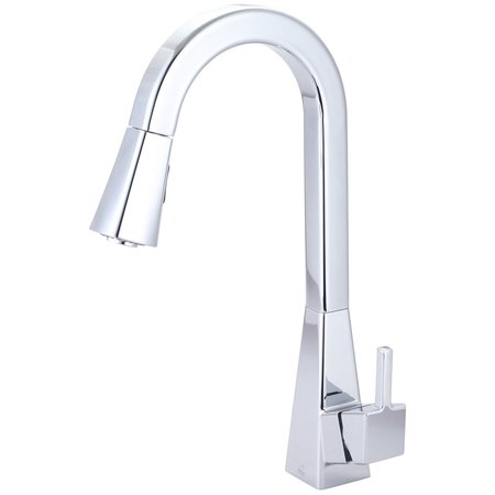 OLYMPIA Single Handle Pull-Down Kitchen Faucet in Chrome K-5060